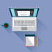 Laptop with graphic designing app